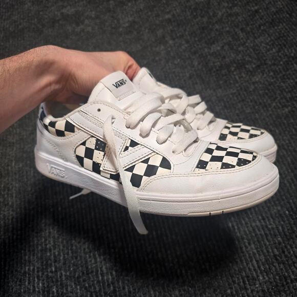 vans lowland cc checkerboard. white/black. mens size 9 main image 6